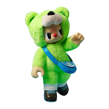 酷乐潮玩yoot toy怪兽系列 rebel bear叛逆绿熊可动毛绒公仔 叛逆绿熊