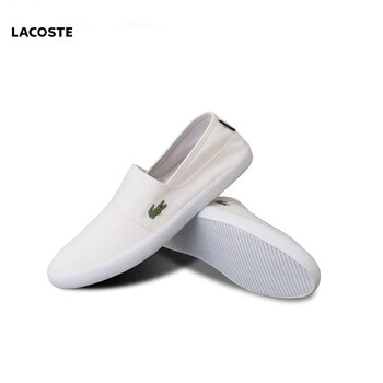 ceeniu法国鳄鱼一脚蹬懒人鞋经典情侣款帆布鞋小白鞋男 白色 现货 35.