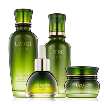 优资莱莱绿茶籽补水保湿护肤品套装水乳清爽不油腻化妆品套装4件套