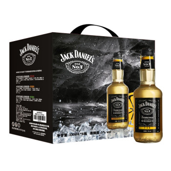 杰克丹尼（Jack Daniel`s）洋酒 威士忌 柠檬味 预调酒鸡尾酒 330ml*6瓶 礼盒装