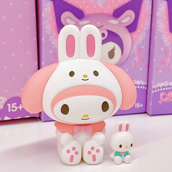 三丽鸥玉桂狗盲盒miniso抱抱小伙伴盲盒美乐蒂库洛米摆件情侣梦幻