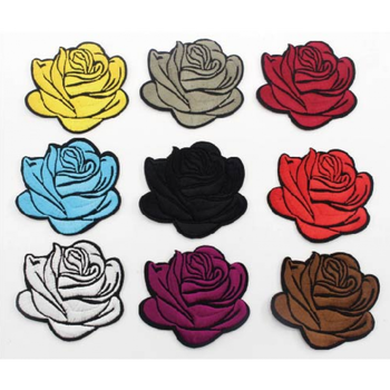 花 玫瑰花羽绒布贴补丁贴衣服裤装饰夹克牛仔贴布刺绣贴花破洞图案 混