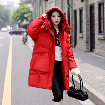 萌菲思羽绒服女中长款胖mm大码女装冬季新款加大加肥宽松显瘦羽绒袄