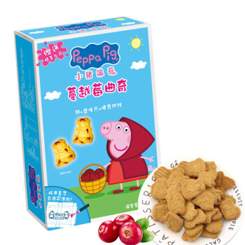 小猪佩奇 Peppa Pig 蔓越莓曲奇饼干 益生元+膳食纤维+钙 儿童代餐小饼干食品 卡通手指早餐饼干盒装120g