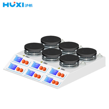 沪析（HUXI）多工位独立控制恒温数显加热磁力搅拌器 HMS-6SG加热型6工位 