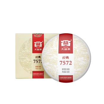 大益（TAETEA）中华老字号 7572 经典标杆熟茶150g口粮茶 1801/2001批次随机