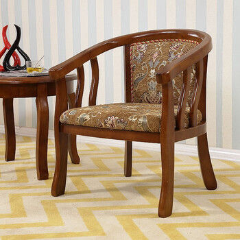 森谷树现代中式全实木圈椅三件套组合带软座软靠家用阳台休闲椅实木围