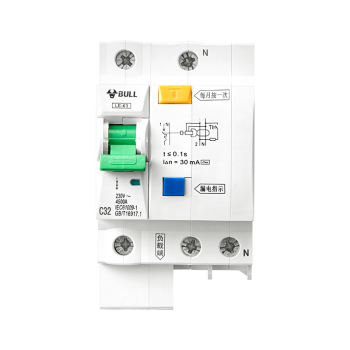 公牛(BULL) 空气开关 1P+N漏电保护断路器 双进双出32A带漏保家用电源空开 LE-63C32/1N/63
