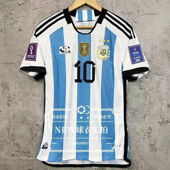 厉放球员版2022世界杯三颗星阿根廷球衣版10号梅西足球服队服 10梅西