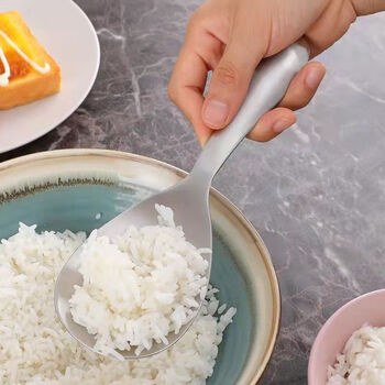 家用盛饭不粘饭勺304不锈钢米饭勺子大号打饭勺防烫饭匙米饭铲子qwc