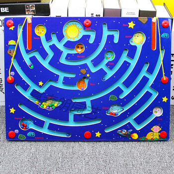 儿童磁性运笔迷宫玩具磁力走珠动脑幼儿园控笔训练专注力训练巧之木