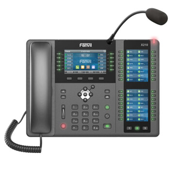 FanvilX210系列IP电话机SIP网络话机IP话机IPPBX座机方位通讯商务办公酒店壁挂 X210i 3个彩色屏幕20条线路 默认无电源