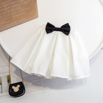 skgoldy女宝宝牛仔短裙女童夏季新款洋气女时髦爱心半身裙子白色90码