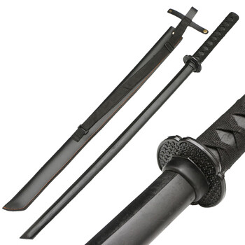 木刀带鞘剑道练习木剑实木训练合气道儿童玩具未开刃 黑木刀配皮背袋