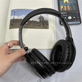 漫步者edifier试用索尼sony适用复古头戴式蓝牙耳机可折叠黑色复古