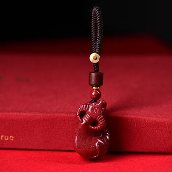 特奇玛朱砂挂件护身符牛吊坠男属相本命年生肖女项链刻字牛转乾坤棕色