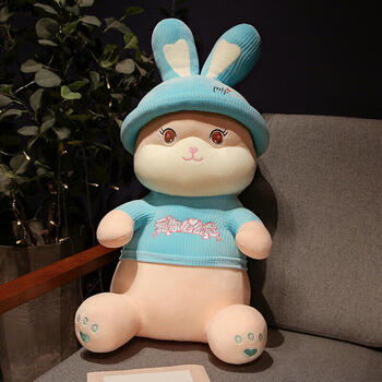 史泰萌情侣兔子公仔毛绒玩具帽子兔玩偶大号布娃娃抱枕睡觉超软生日