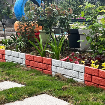 塑料栅栏装饰别墅庭院篱笆种菜围栏仿真红砖墙花园挡土护栏 砖红色 1