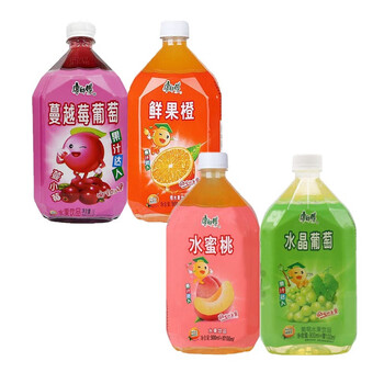 果汁饮料1l*4/8瓶水晶葡萄水蜜桃鲜果橙蔓越莓葡萄1000ml水果达人