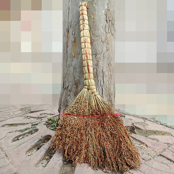 扫把单个家用老式扫地笤帚不沾头发糜子农村高粱苗扫把 红高粱扫把(2