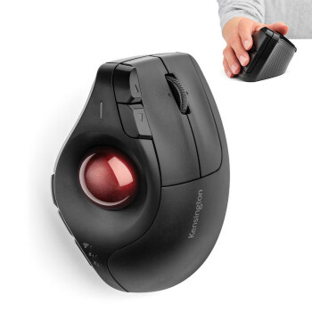 肯辛通（Kensington） 3D鼠标无线蓝牙轨迹球剪辑绘图按键编程人体工学懒人手指立式垂直鼠标 K75370无线鼠标黑色款