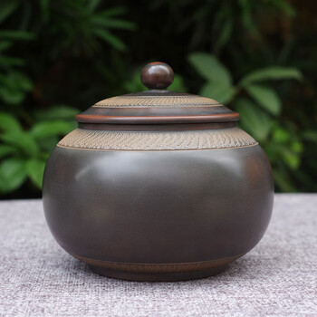广西钦州坭兴陶茶叶罐全手工小茶叶罐陶瓷储物罐六堡茶包装密封罐