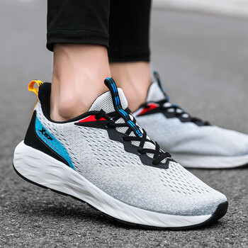 特步(xtep)减震旋科技专柜款男鞋夏季透气跑步鞋潮流皮网面缓震回弹