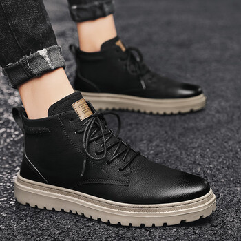 foolshasfortune马丁靴男高帮男鞋2023春季新款鞋子英伦男士皮鞋中帮