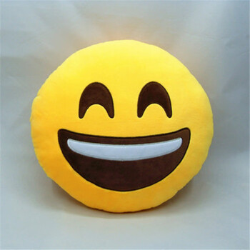 滑稽表情包恶搞卖萌绒公仔emoji抱枕动漫周边生日礼物 开心 小号15*15