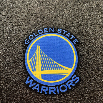 美职篮logo魔术贴徽章臂章士气章背包贴布贴diy定做设计 勇士(带毛面)