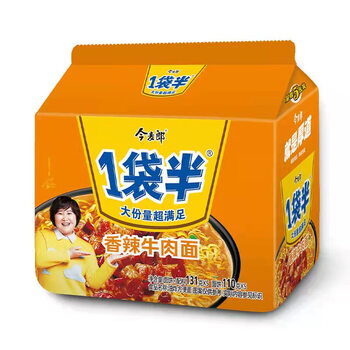 今麦郎 方便面 泡面 一袋半香辣牛肉五连包131g*5(新老包装随机发货)