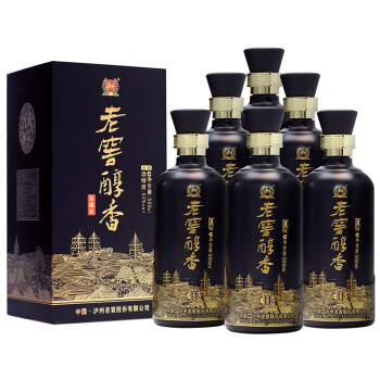 泸州老窖 老窖醇香 鉴藏装 白酒 52度 500ml*6瓶 整箱装  (内含礼品袋)