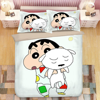 蜡笔小新四件套被子2022新款蜡笔小新四件套12床上宿舍日式卡通被子