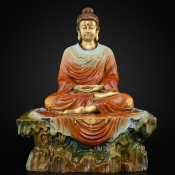 domir全铜释迦牟尼佛像黄铜摆件客厅家用供奉大日如来佛铜像大号乔迁