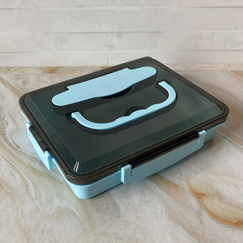 特百惠(tupperware)304不锈钢餐盒学生饭盒pp塑料外壳四五格餐盘适用