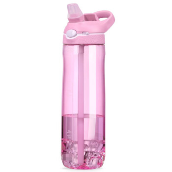盛樱吸管杯 成人孕妇学生水杯运动塑料杯子 吸管塑料杯 可爱便携水杯 粉色 -Tritan-750 推荐