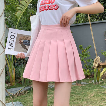 广州百褶裙高腰显瘦a字半身裙春夏季小个子百搭包臀短裙子新款2022年