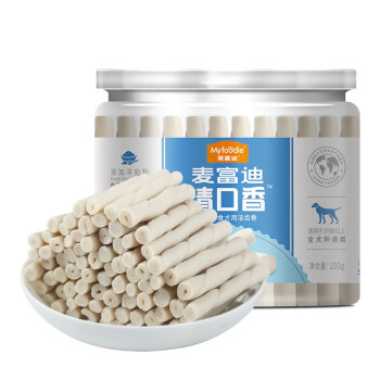 麦富迪 狗狗零食磨牙棒 清口香成犬幼犬咬胶钙奶味220g