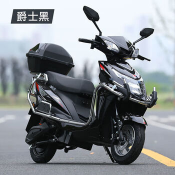 爱立新2023年全新款电动车电瓶车男女电动摩托车60v72v外卖 爵士黑-护