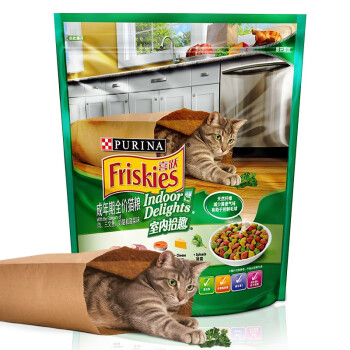 喜跃(Friskies)成猫猫粮1.4kg 室内猫去毛球 鸡肉牛肉 三文鱼 奶酪和菠菜口味