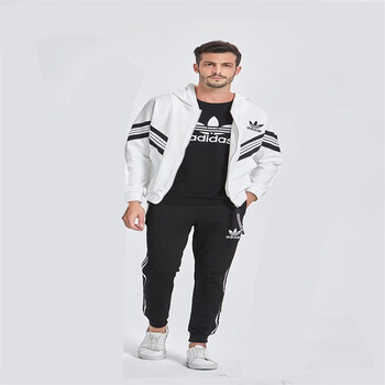 阿迪达斯(adidas)  阿迪达斯男女情侣运动服套装春秋季三叶草大码宽