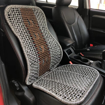 适用于加粗夏季汽车坐垫手编冰丝腰靠货车通用垫大靠背枕托凉垫单片