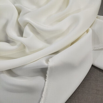 贝兰蓓儿 奶白色24姆米重磅真丝双面双乔缎布料桑蚕丝140cm宽幅丝绸