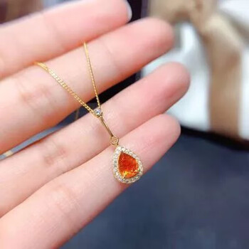 琴蔻qinkou芬达石吊坠榴石女人石晶体干净颜色好925银镶嵌支持检测