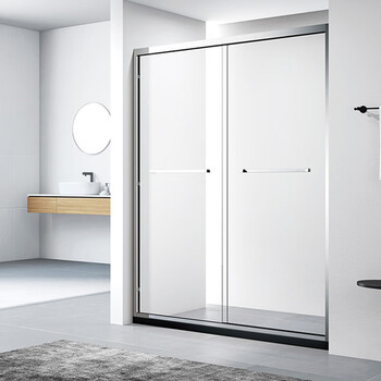 大白不锈钢材质淋浴房弧形整体钻石型干湿分离钢化玻璃隔断简易沐浴房