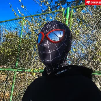 升级款平常心同款平常心快手同款蜘蛛侠镜片反光红黑头套面具托尼钢铁侠黑蜘蛛侠 反光款 图片价格品牌报价 京东