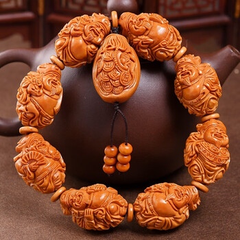 0 聚宝财神 八大财神 文玩橄榄核手串那是手把 荣如 聚宝财神1.8*2.