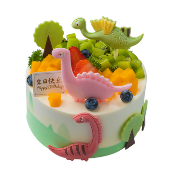 味多美 生日蛋糕北京店送奶油蛋糕同城速递小恐龙蛋糕 原味蛋糕 杂果