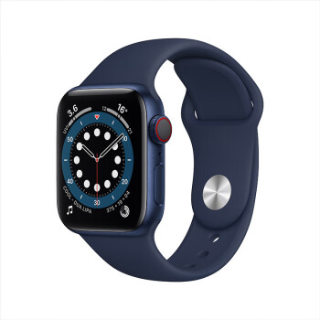 Apple Watch Series 6智能手表 GPS+蜂窝款 40毫米蓝色铝金属表壳 深海军蓝色运动型表带 M06Q3CH/A