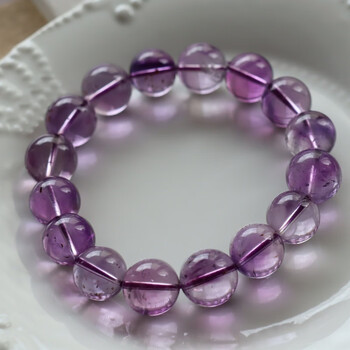埃落芙ailuofu无优化巴西紫水晶手串钛金牙紫钛晶大颗粒圆珠男女手串